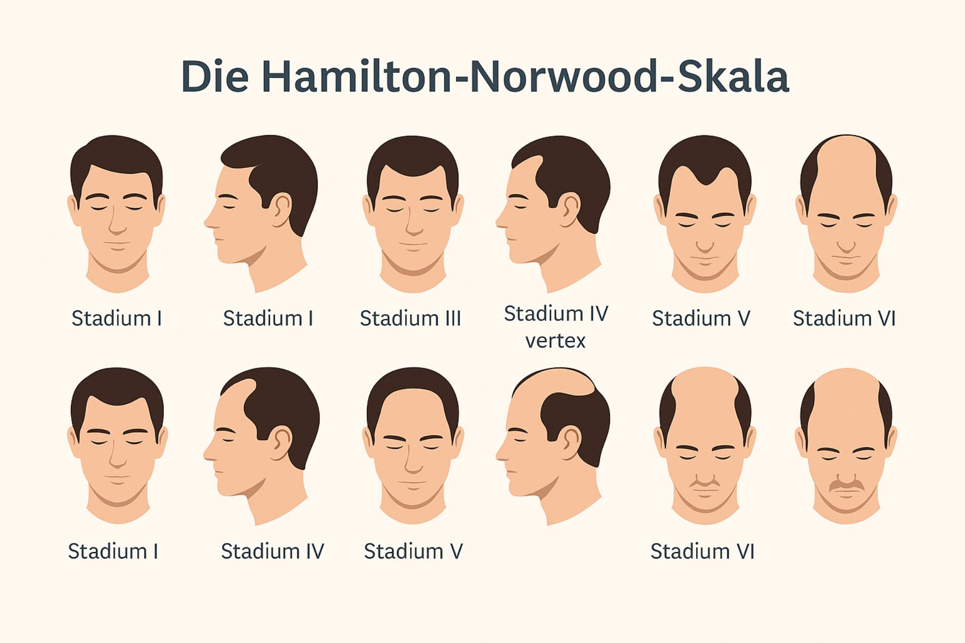 Die Hamilton-Norwood-Skala: Haarausfall sichtbar einordnen